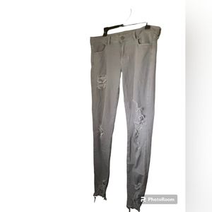 Jeans American Eagle Distressed Gray Super Stretch X SZ 14L 34” Waist 30” Inseam